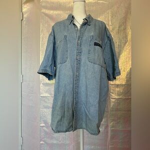 Vintage Harley-Davidson Men's Light Blue Casual Shirt. Size XL. 100% Cotton.